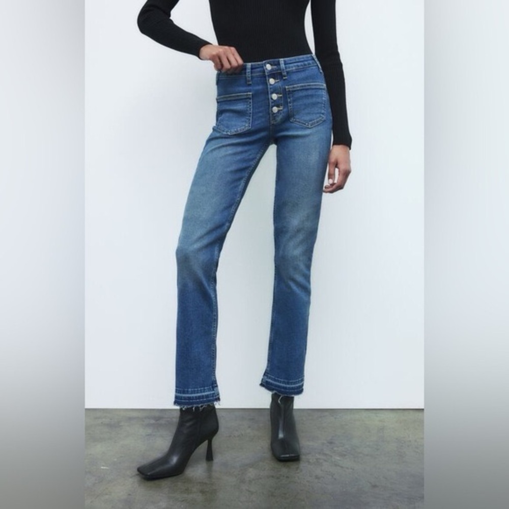 Zara cropped bootcut jeans